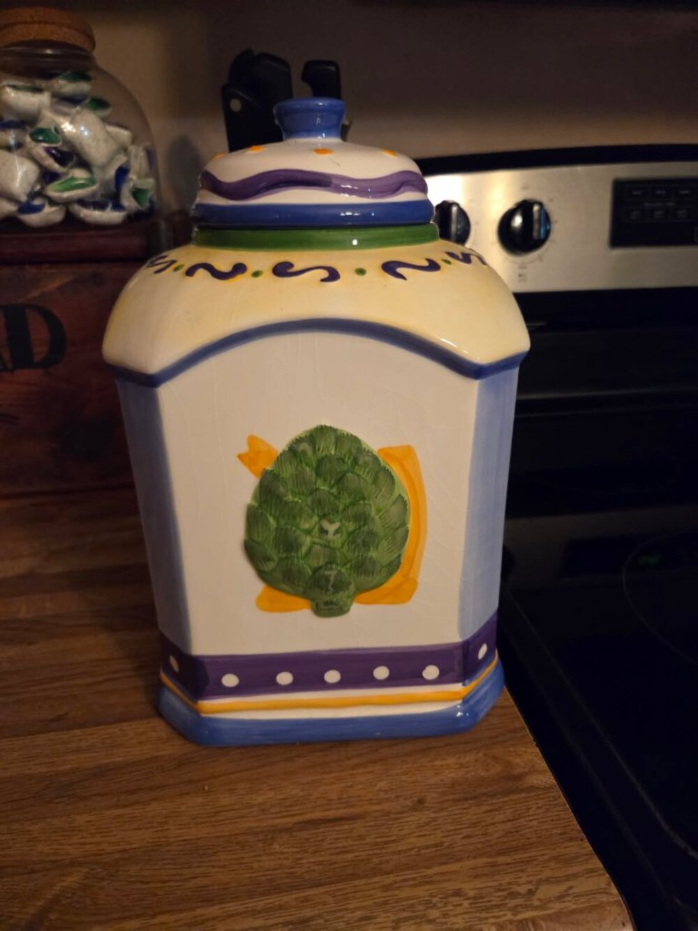 Biscotti jar - Hand Painted for Nonni's - Picture 2 of 6